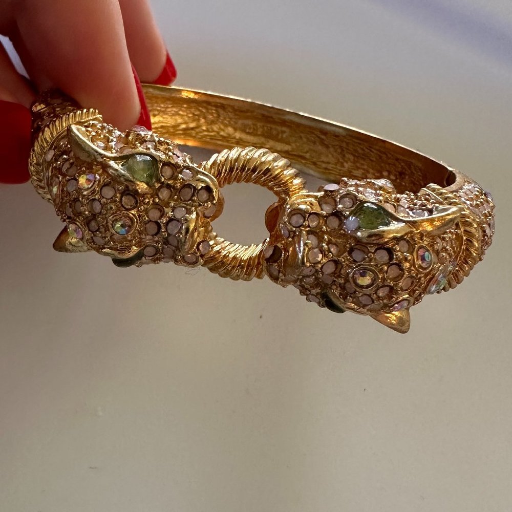 J. Crew Pave Pink Crystal Tiger Bracelet